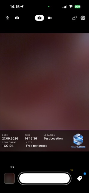 The FieldCam camera with a data bar overlay